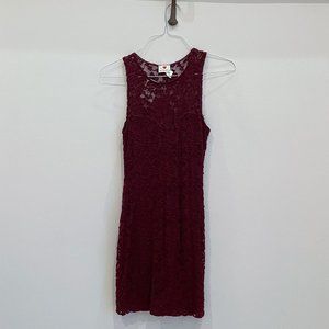 Maroon Lace Dress